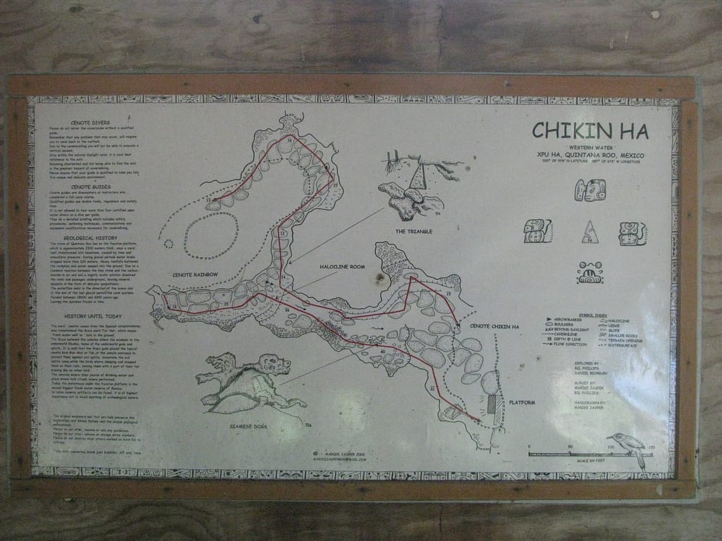 Cenote Chikin Ha - Map of the cavern dive