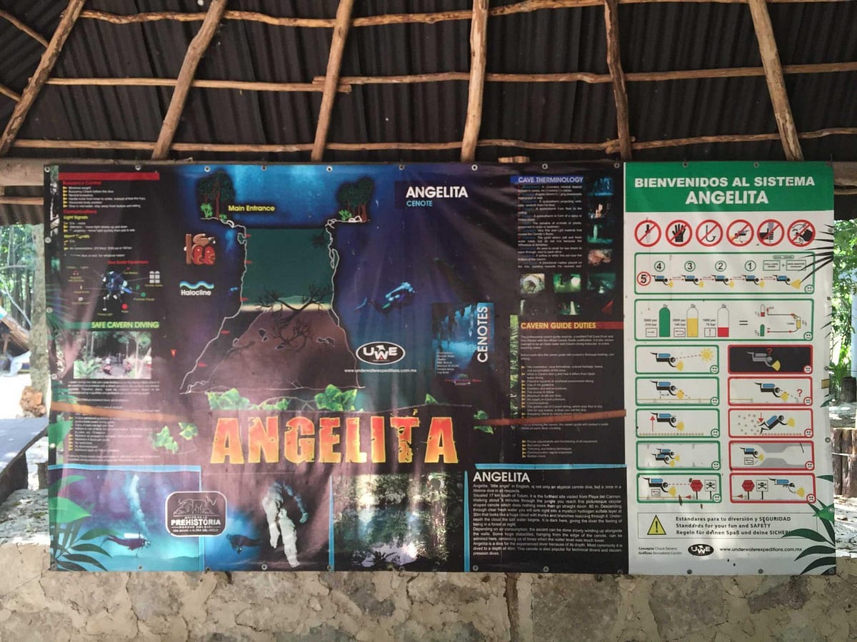 Plan de plongée et règles de sécurité - Cenote Angelita