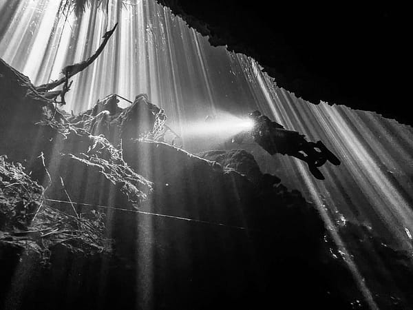 DPV Cave Diving in Yax Chen
